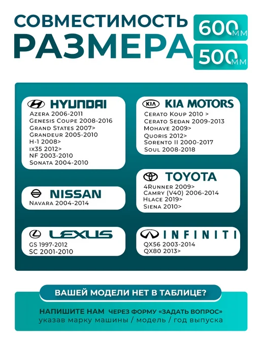 Е-8 Щетки бескаркасные стеклоочистителя дворники 600 500, вариант, фото 2