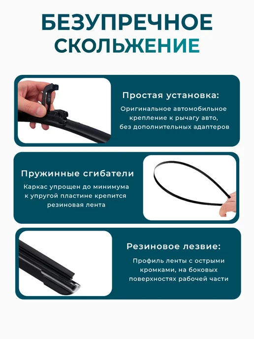 Е-8 Щетки бескаркасные стеклоочистителя дворники 600 400, вариант, фото 4