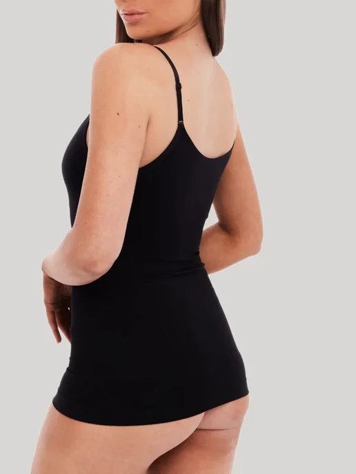 SLIMGRACE Майка утягивающая на бретельках, черный, фото 4