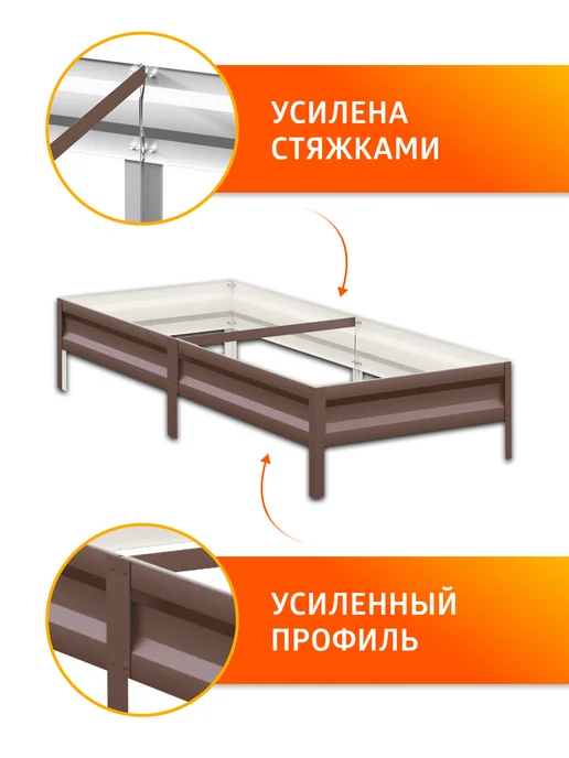 Грядка Урожайная Грядки с полимерным покрытием 0,8 х 3 метра, Н 15 см, 0.65x4, фото 3