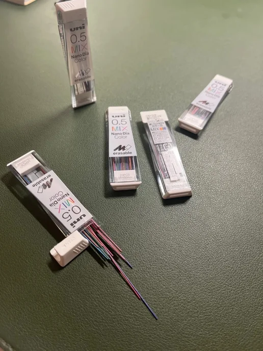 Uni Mitsubishi Pencil Грифель для карандаша Uni 202NDC, разноцветный 0,5 мм, коричневый, 5 шт, фото 2