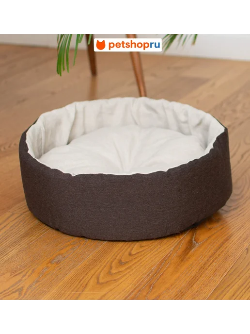 PetShop Лежанка для кошек и собак с подушкой коричневая 38х38х11 см, 38x11 см, фото 2