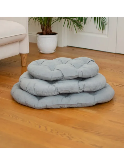 PETSHOP Лежанка для кошек и собак стеганая бежевая, 48х35х3 см, 65x47x7.5 см, фото 2