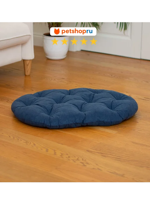 PetShop Лежанка для кошек и собак синяя 52х40х7,5 см, 75x53x8 см, фото 2
