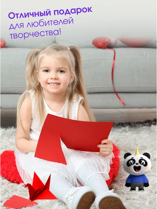 ПандаРог Картон цветной 10 цветов 10 листов глянцевый, 10 цв., фото 7