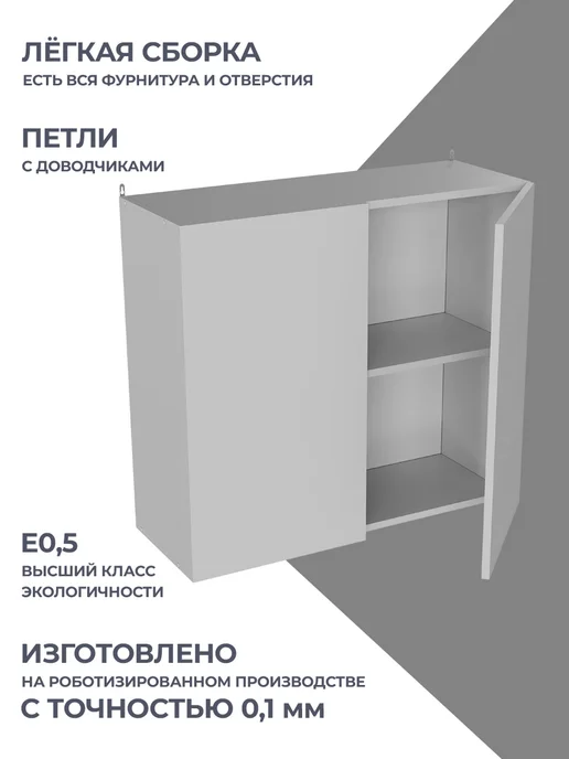 КРАФТМЕБЕЛЬ Навесной шкаф 80см Лофт В800 кухонный гарнитур, белый, фото 2