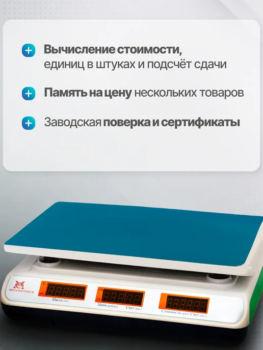 Мехэлектрон Торговые весы ВР4900-30-12 с аккумулятором (до 30 кг), 30 кг, фото 2
