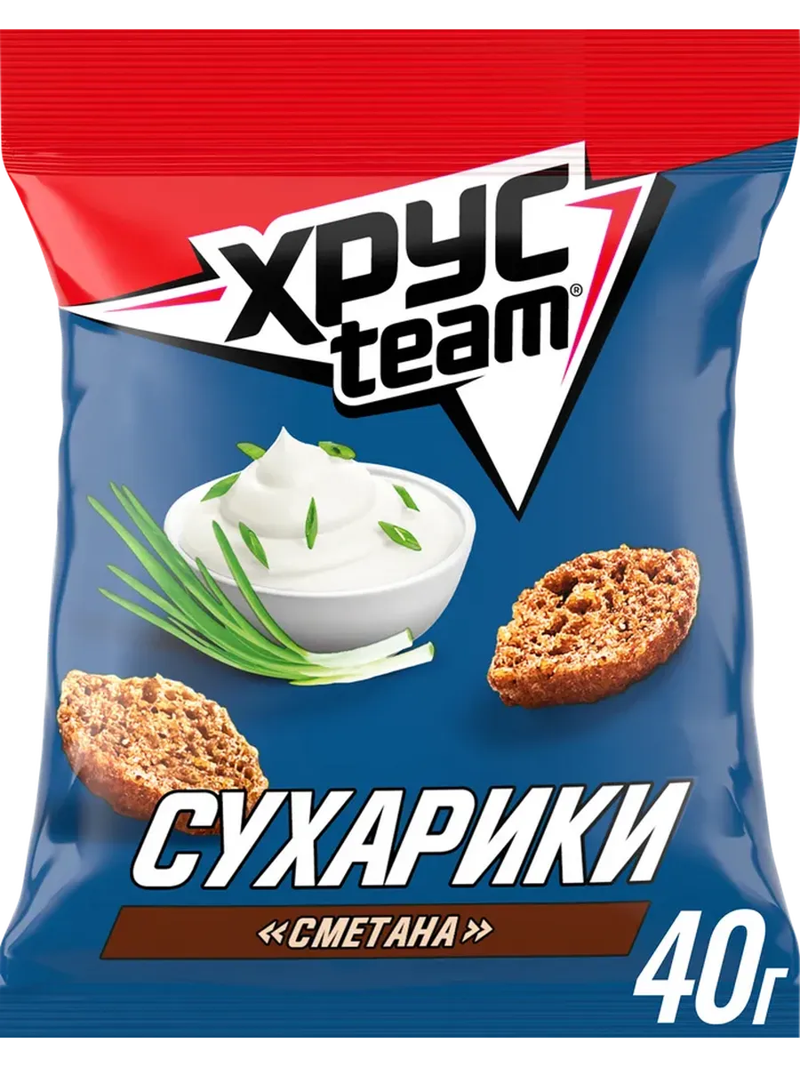 Сухарики ХРУСTEAM Хрустящие Сметана, 40г, 9шт