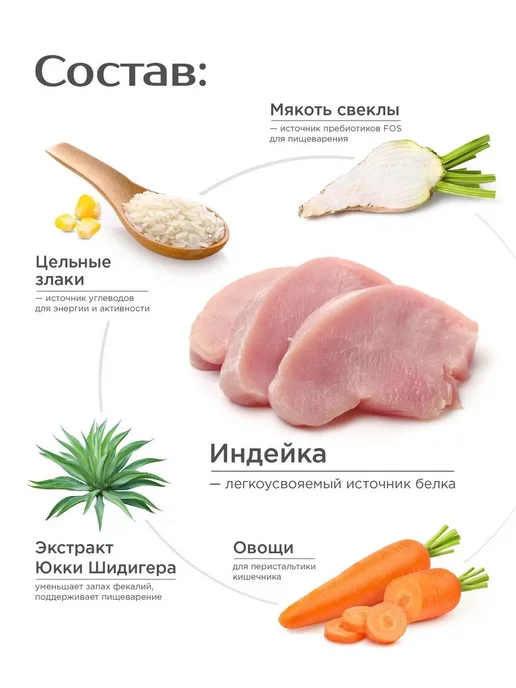 Сухой корм QUATTRO Бассет-Хаунд для собак, индейка, 12 кг, фото 3