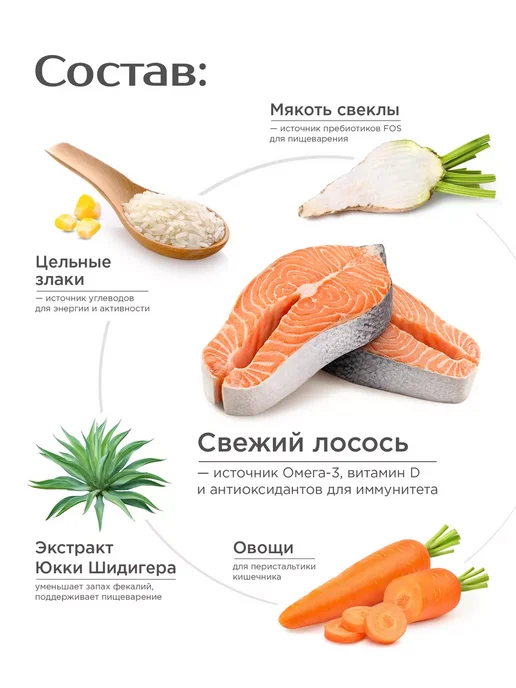 Сухой корм QUATTRO Суставов для собак, крупные, лосось, 2,5 кг, фото 3