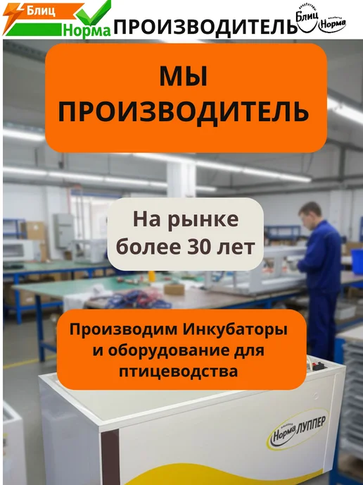 Производитель Блиц Норма Инкубатор для яиц Луппер автоматический с терморегулятором, белый, фото 2