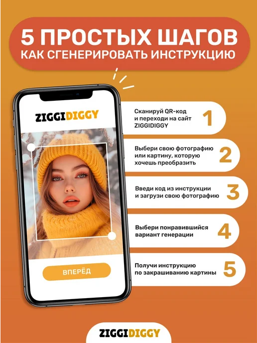 ZIGGIDIGGY Алмазная мозаика на подрамнике по фото 40х50 Классик, 40x50, фото 6