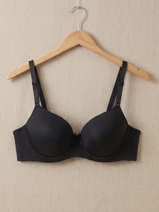 Pushup Lingerie Бюстгальтер гладкий на косточках, черный, фото 8