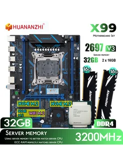 X99 QD4,Комплект xeon E5 2697V3,DDR4 32GB Huananzhi 306562564 купить за 10 290 ₽ в интернет-магазине Wildberries