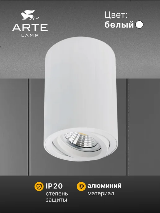Arte Lamp Точечный накладной светильник SENTRY A1566PL-1WH, белый, фото 3