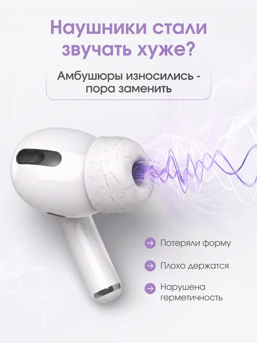 Амбушюры накладки для Airpods pro и pro 2, белый, фото 2