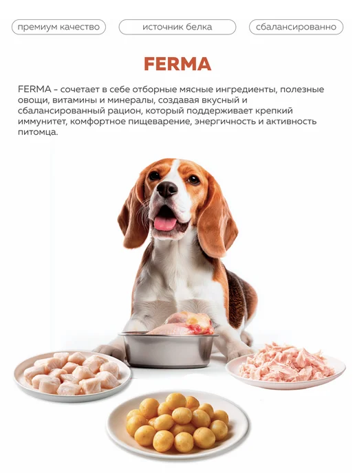 Сухой корм ЗООГУРМАН Ferma Белая для собак, рыба, 1,5 кг, фото 2
