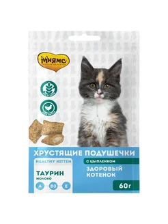 Лакомство для кошек Хрустящие подушечки Мнямс 306684607 купить за 250 ₽ в интернет‑магазине Wildberries