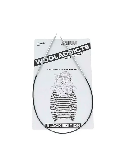 Addi Спицы круговые WOOLADDICTS Classic, длина 80 см, № 8,0, черный