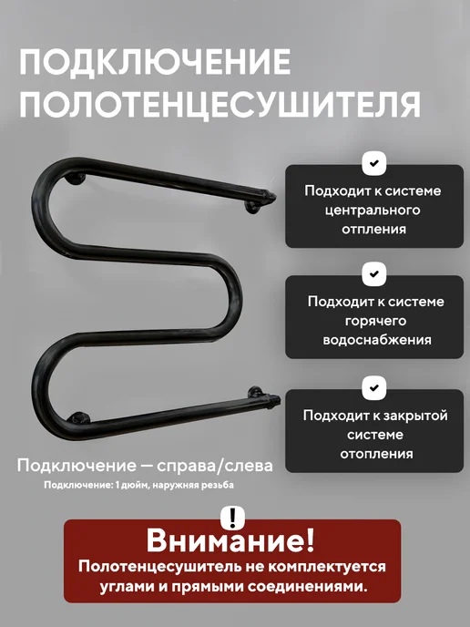 Полотенцесушитель водяной 40х50 с креплением, 40x50, фото 3