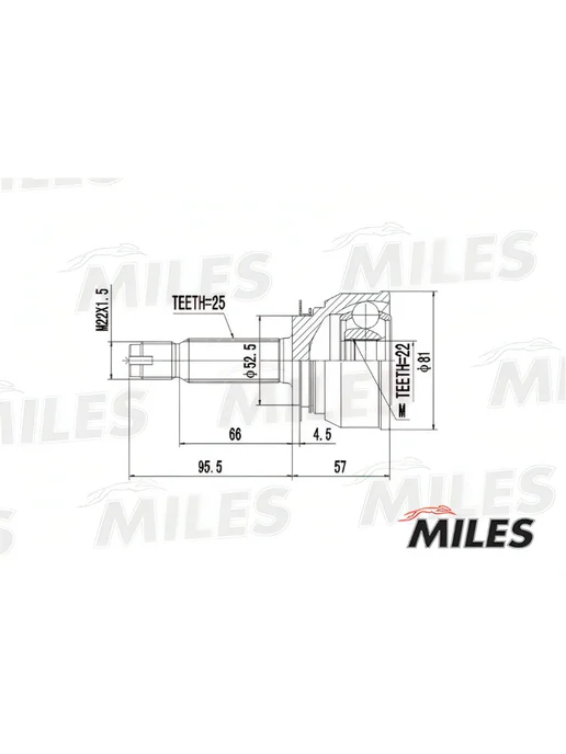 MILES Шрус Наружный Хендай Акцент 2 Без АБС (ABS) Hyundai Accent, вариант, фото 5