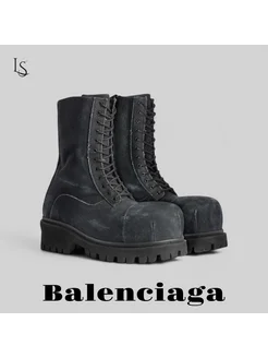 Ботинки Balenciaga MEN'S STOMPER BOOTIE IN BLACK LINDOS 306976168