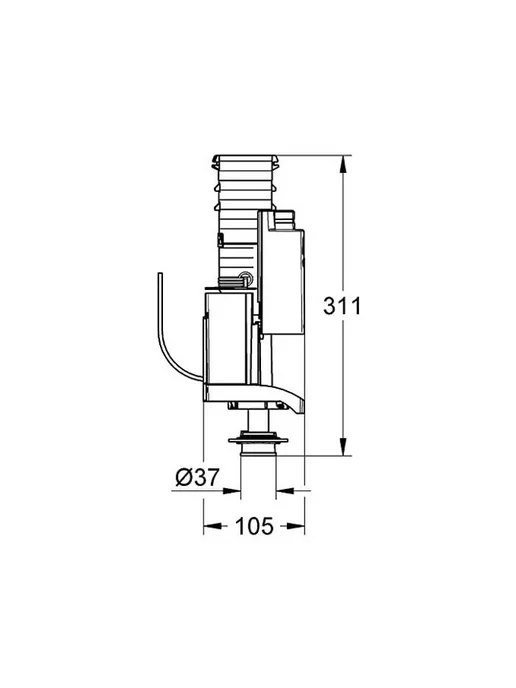 Сливной механизм с удлинителем и базой Grohe Rapid SL 42320000, вариант, фото 2