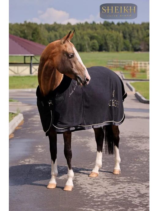 SHEIKH HORSE BRAND Попона флисовая для лошади для верховой езды, конного спорта, черный, фото 3