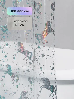 Шторка для ванной единороги прозрачная CozyBathRoom 307310062 купить за 1 276 ₽ в интернет-магазине Wildberries