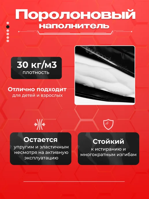 SportPanda Мат гимнастический 1*2*0,1 м, прочный ПВХ + поролон 18 кг м3, 1x2x0.1 м, 30 кг, фото 2