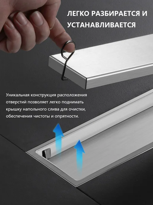 Трап для душа - лоток под плитку 600 мм, серый, фото 3