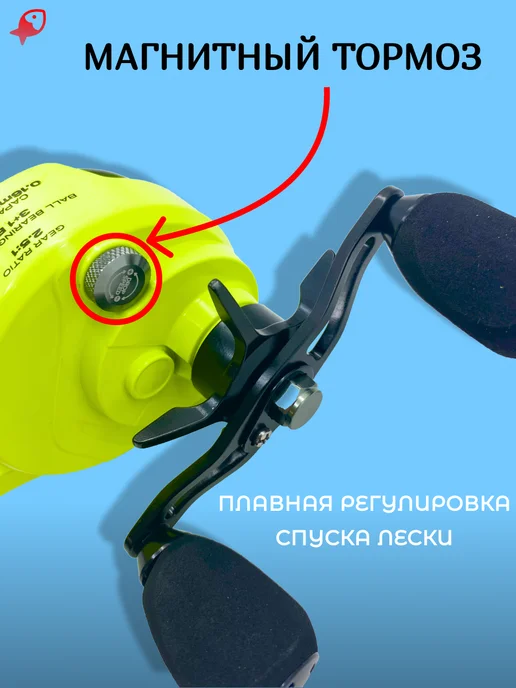 ЛОВИ РЫБУ Мультипликаторная катушка для зимней рыбалки, желтый, фото 4