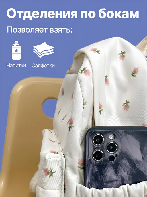 Рюкзак школьный белый для девочки-подростка, белый, фото 6