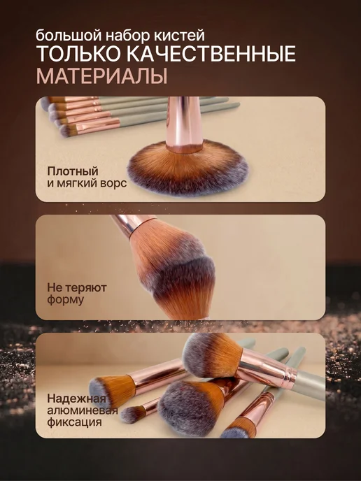 Metel Набор кистей для макияжа, серый, фото 2