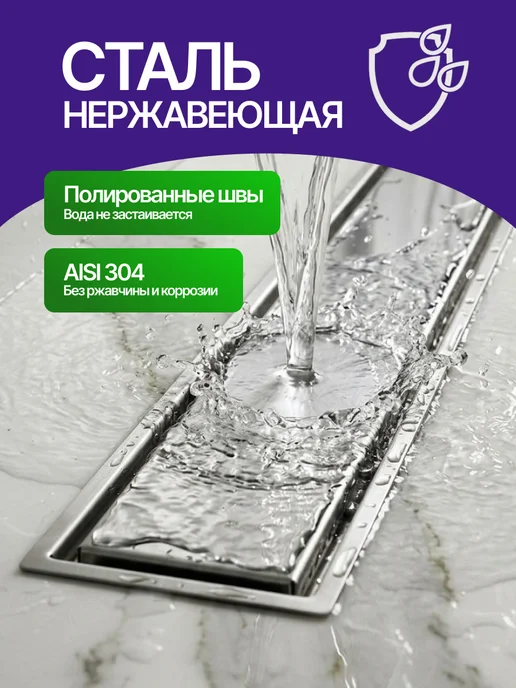 ZEISSLER Трап для душа 800 мм под плитку, вариант, фото 3
