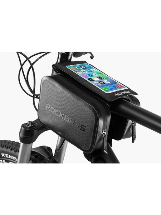 Rockbros Велосумка на раму с держателем телефона, черный, фото 6