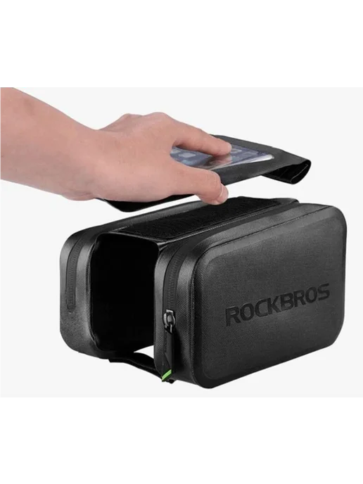 Rockbros Велосумка на раму с держателем телефона, черный, фото 7