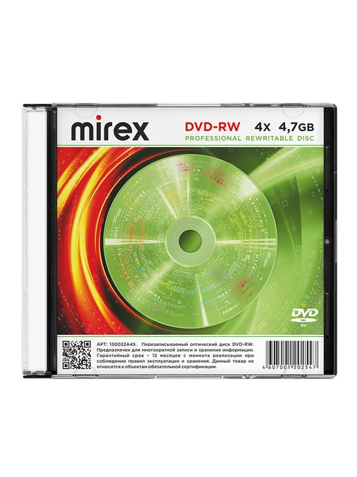 Mirex Диск для записи DVD-RW 4X 4,7 ГБ 1 штука UL130032A4S, 4x4.7, 4,7 ГБ, фото 5