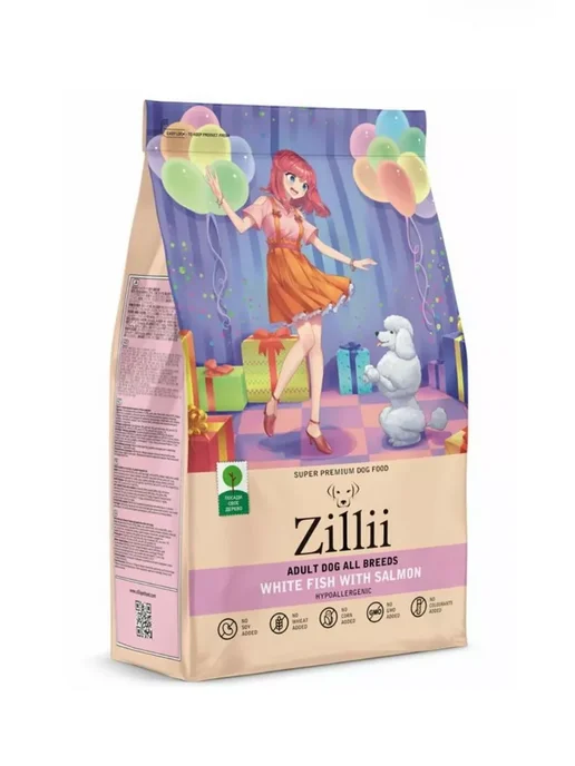 Сухой корм Zillii Белая для собак, лосось, рыба, 0,8 кг, фото 2