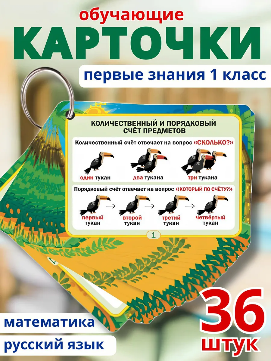 Обучающие карточки 1 класс математика и русский язык