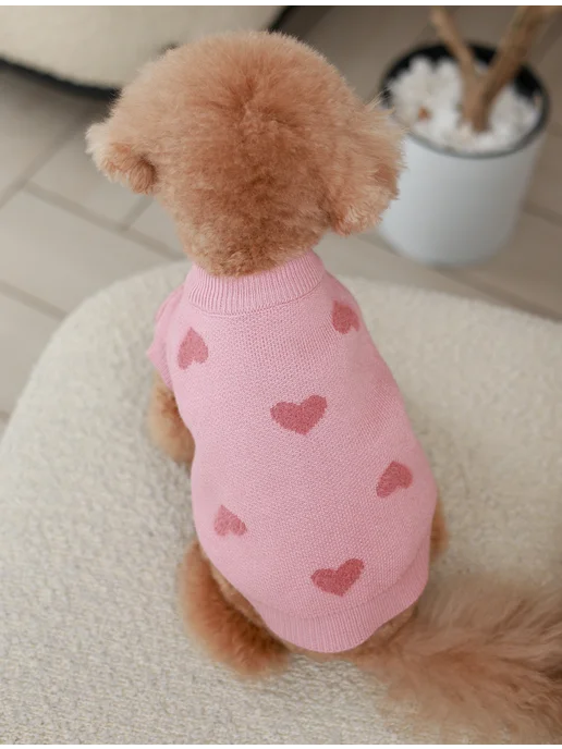 Pawsy Одежда для собак кошек мелких пород, свитер для собак, розовый, фото 3