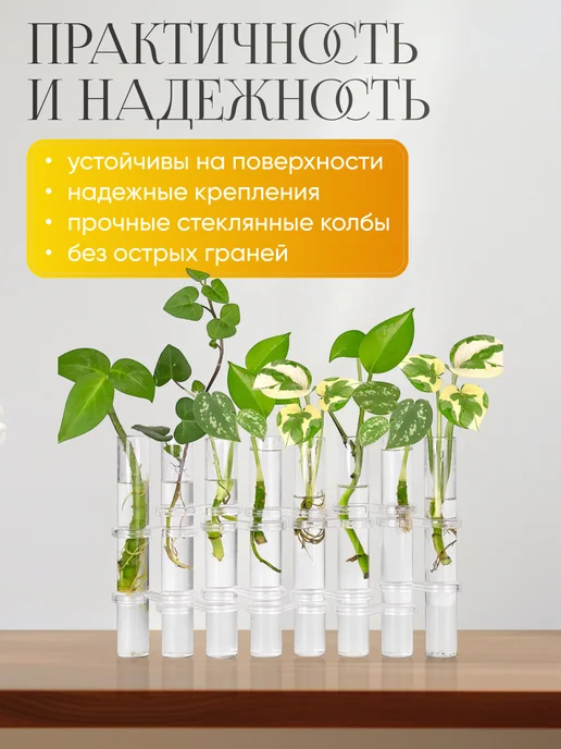 Limpid Side Ваза для цветов и сухоцветов с колбой, белый, фото 3