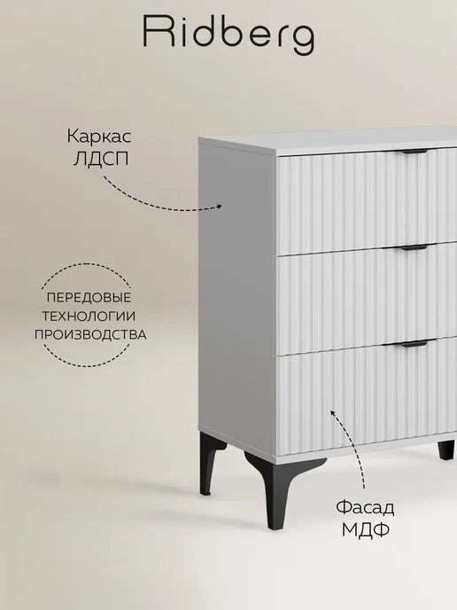 Ridberg Комод для вещей ANDRE, белый, фото 2