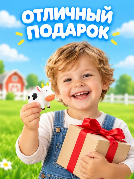 Super01 Набор с животными "Синий Трактор", синий, фото 6