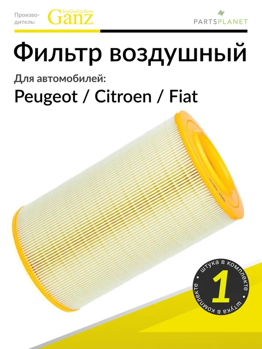 GANZ Фильтр воздушный на Рено Дастер, Каптюр, Клио, Доккер, Пежо Боксер 244 Фиат
