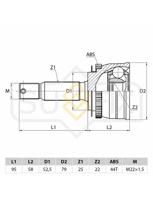 SUFIX Шрус Наружный Хендай Акцент ТагАЗ Hyundai Accent, вариант, фото 5