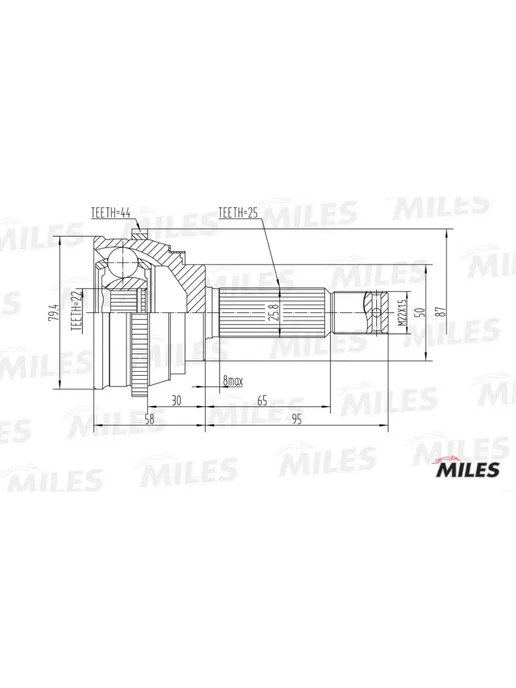 MILES Шрус Наружный Хендай Акцент ТагАЗ Hyundai Accent, вариант, фото 5