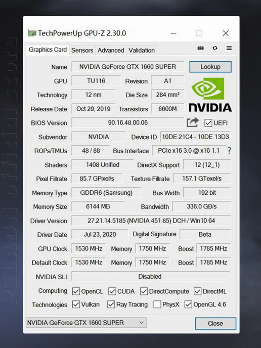 Игровая видеокарта NVIDIA GeForce GTX 1660 super, вариант, фото 8