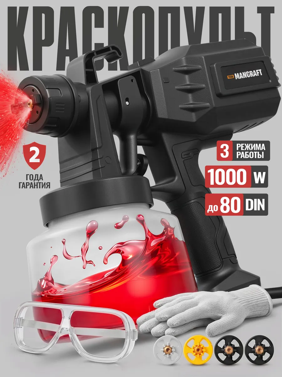 Краскопульт электрический сетевой 1000W