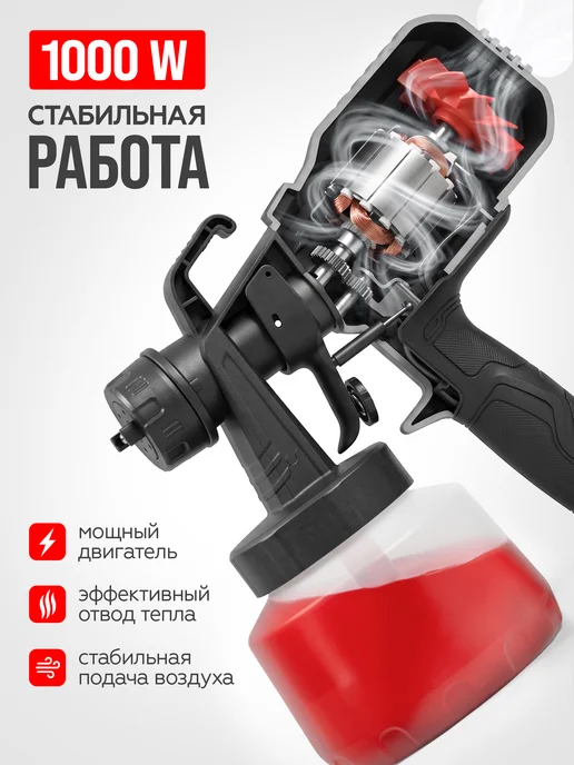 MANCRAFT Краскопульт электрический сетевой 1000W, 1000 Вт, фото 2